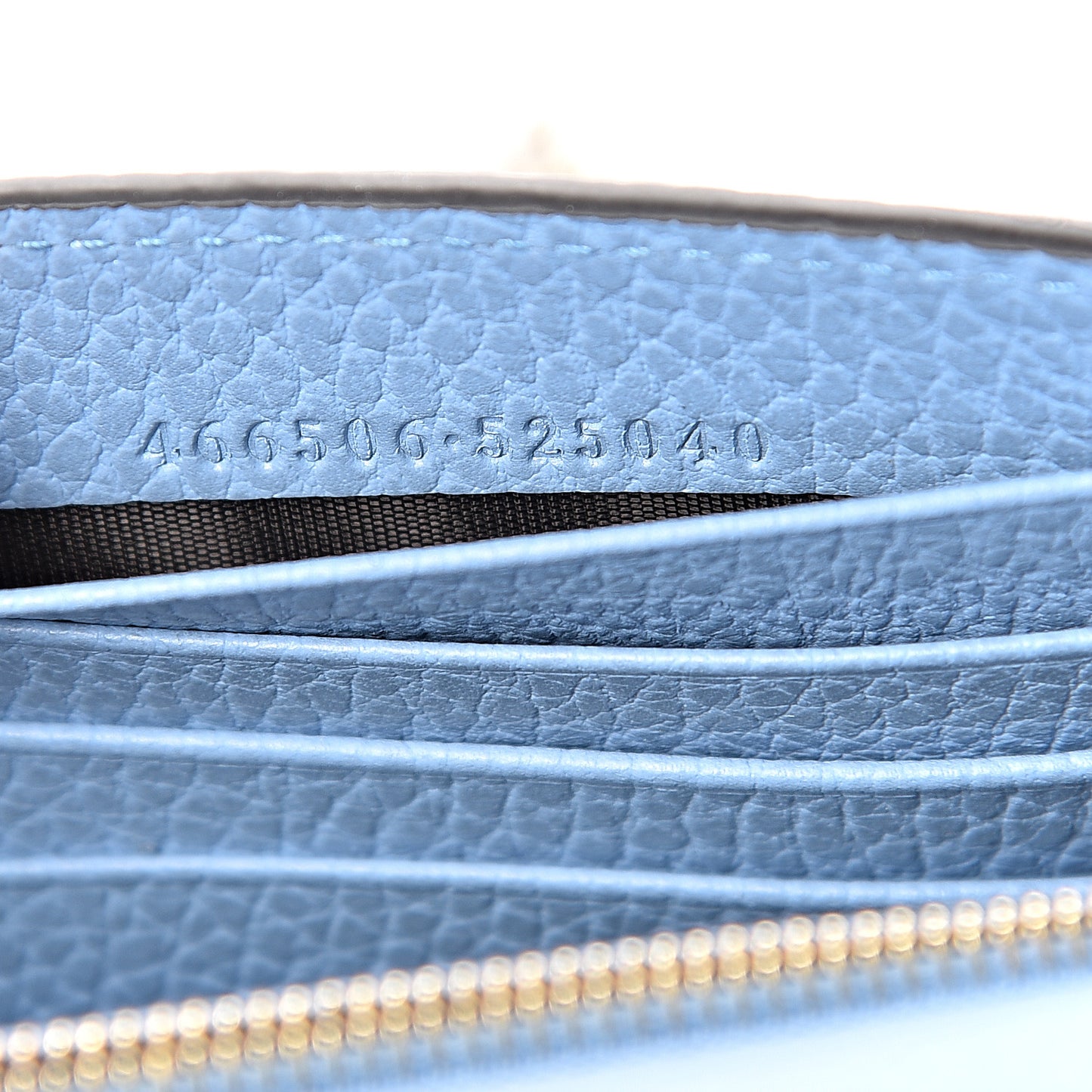 Dollar Calfskin Medium Betty Chain Wallet Mineral Blue