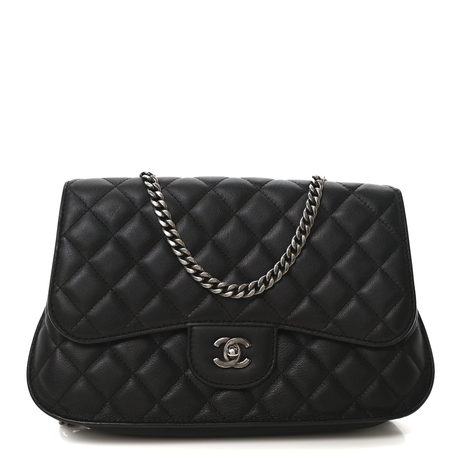 Chanel Metallic Goatskin Quilted Rock In Rome Flap Black 1 of 10