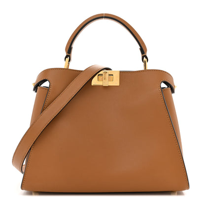 Fendi Vitello Tahiti Burro Medium Peekaboo Iconic Essentially Satchel Nocciola Asfalto Cast 1 of 14