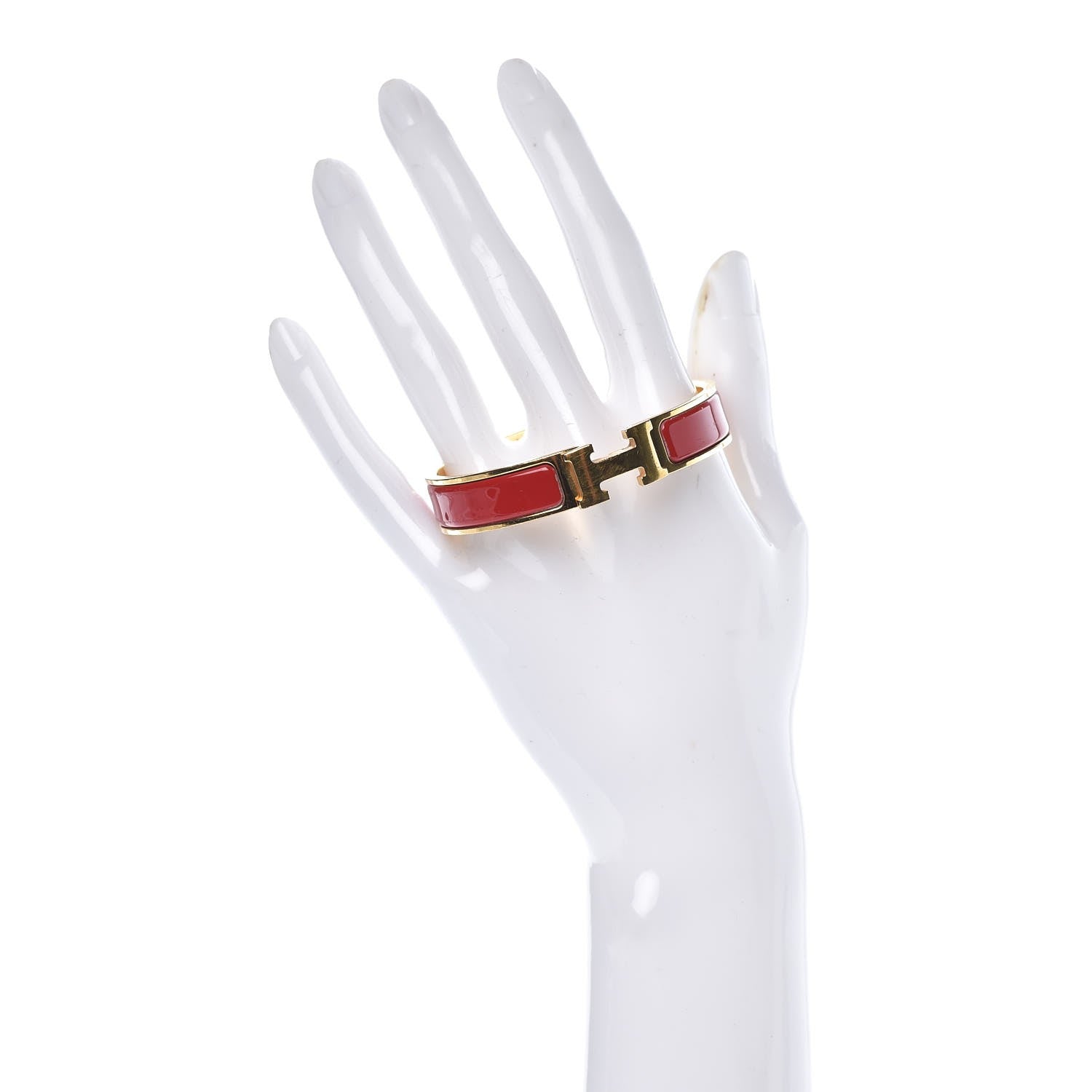 Hermes Enamel Narrow Clic Clac H Bracelet PM Red 2 of 5