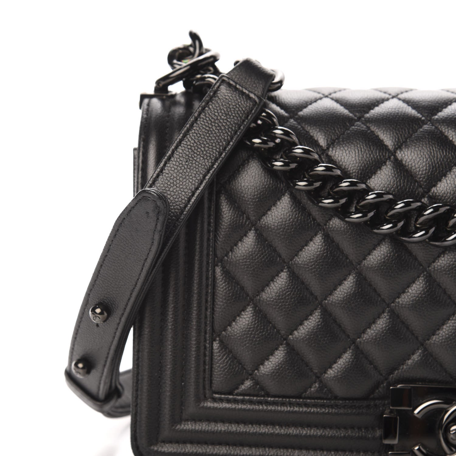 Chanel Caviar Quilted Medium Boy Flap So Black 10 of 11