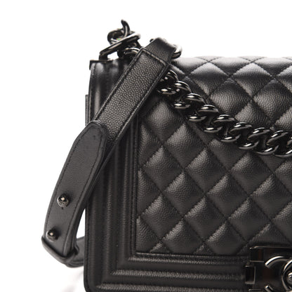 Chanel Caviar Quilted Medium Boy Flap So Black 10 of 11