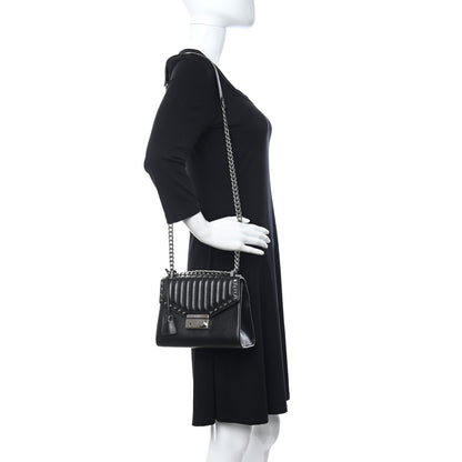 Prada Glace Calfskin Studded Sound Flap Crossbody Shoulder Bag Black 2 of 10