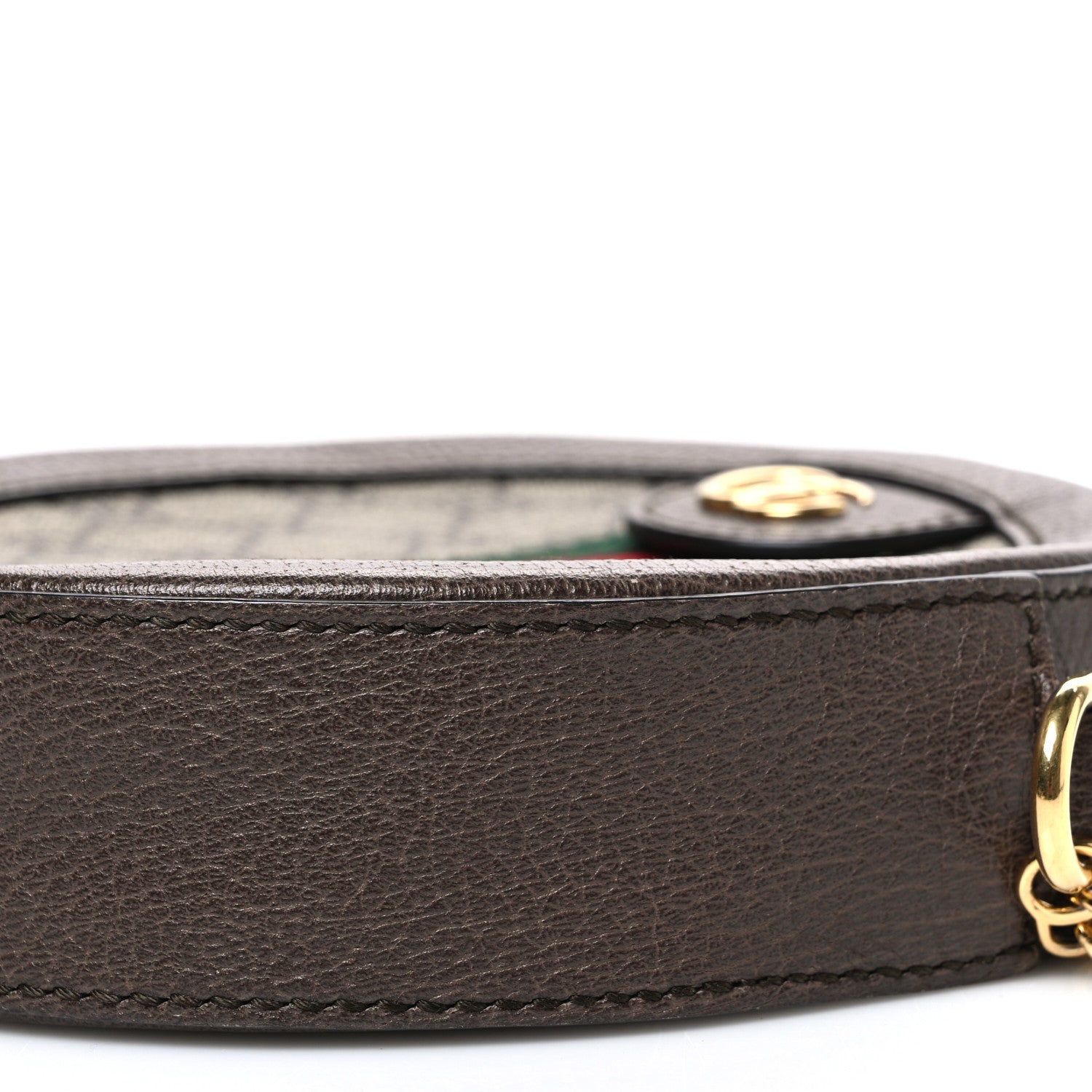 Gucci GG Supreme Monogram Web Mini Ophidia Round Shoulder Bag Brown 10 of 10
