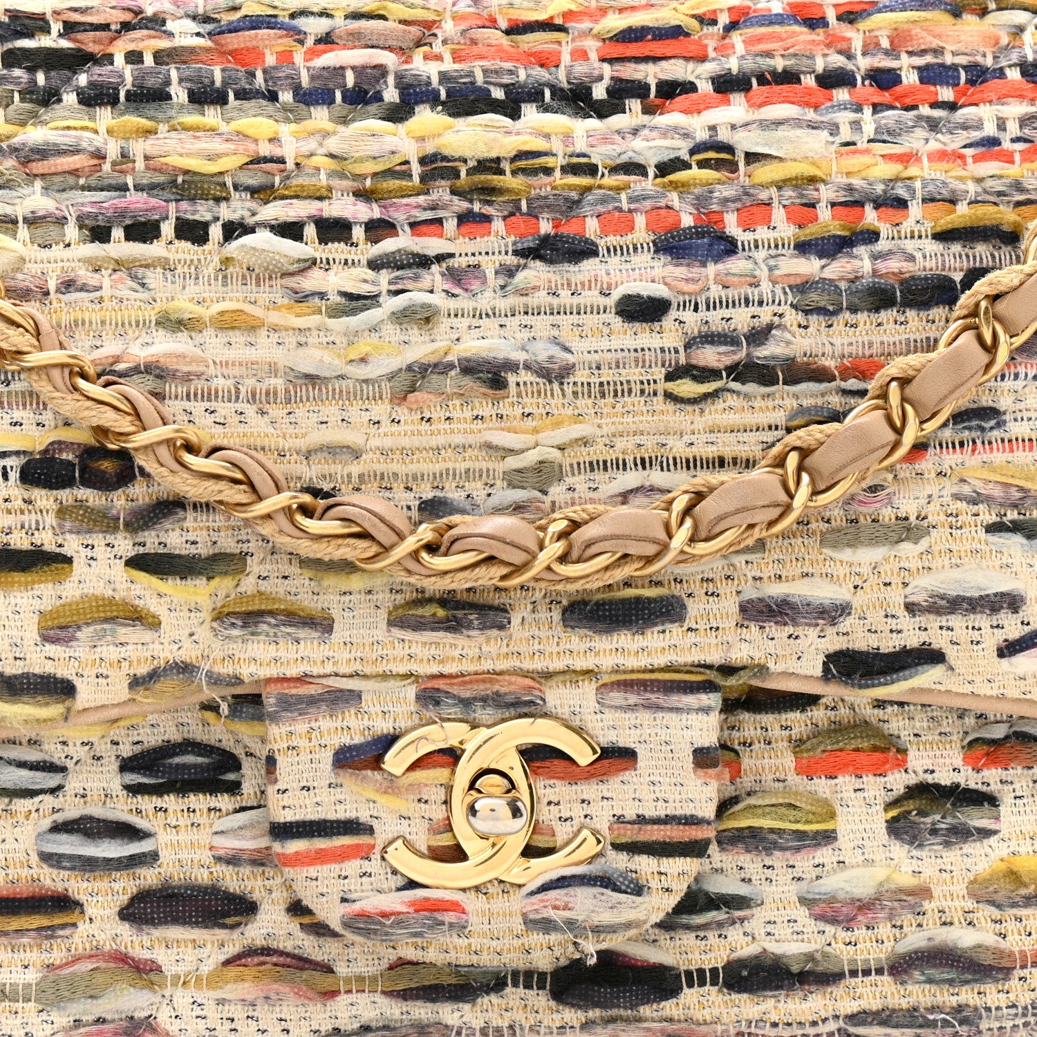 Chanel Tweed Maxi Single Flap Multicolor 8 of 13
