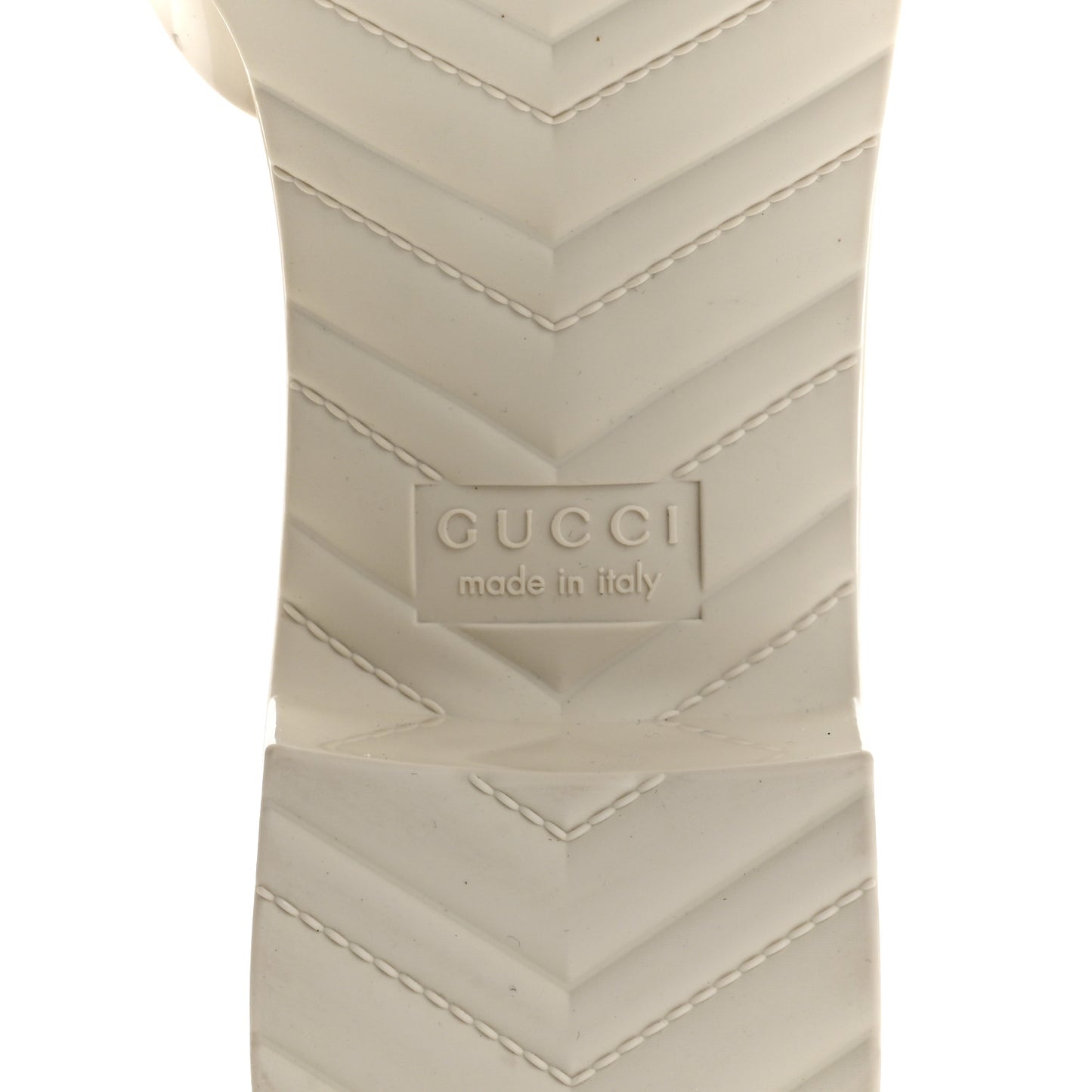 Rubber Gucci Logo Womens Platform 20/60mm Slide Sandals 38 Mystic White
