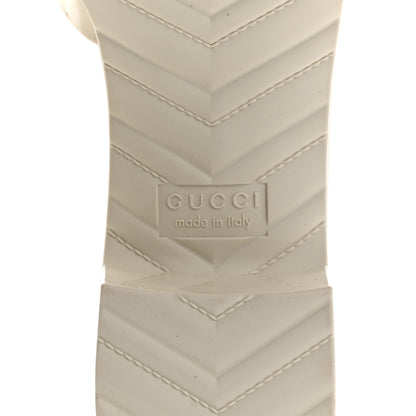 Gucci Rubber Gucci Logo Womens Platform 20/60mm Slide Sandals 38 Mystic White 8 of 9