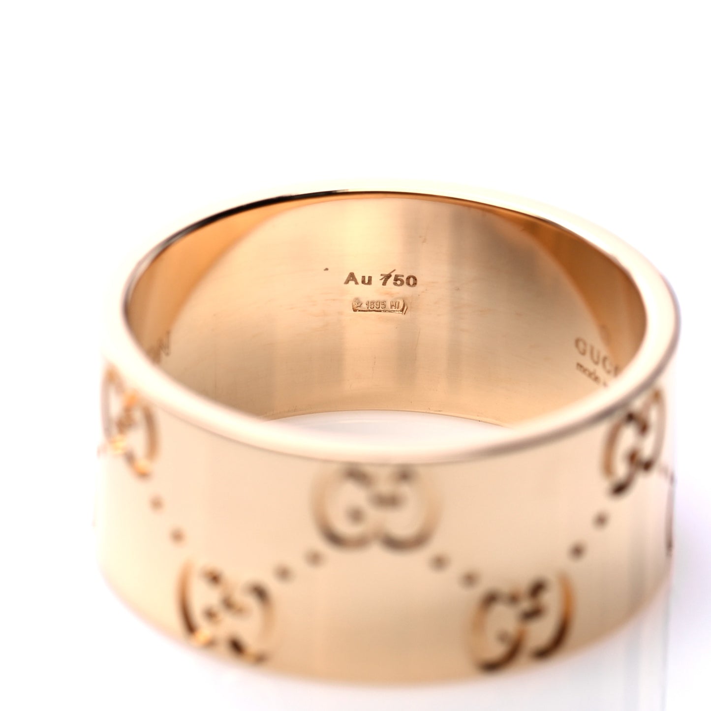 18K Yellow Gold 9mm Icon Band Ring 56 7.5
