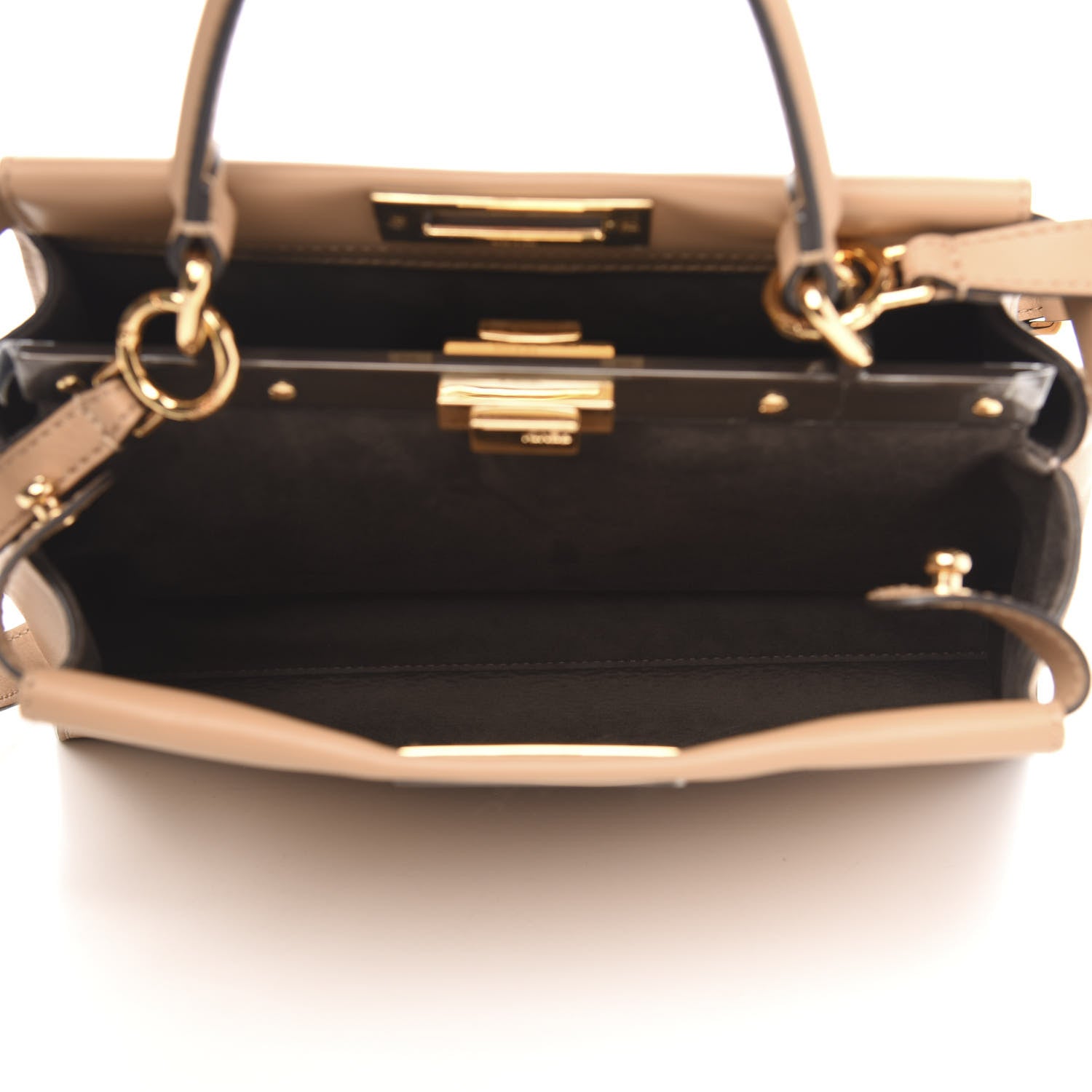 Fendi Vitello Seta Medium Peekaboo Iconic Satchel Cuoio 6 of 10