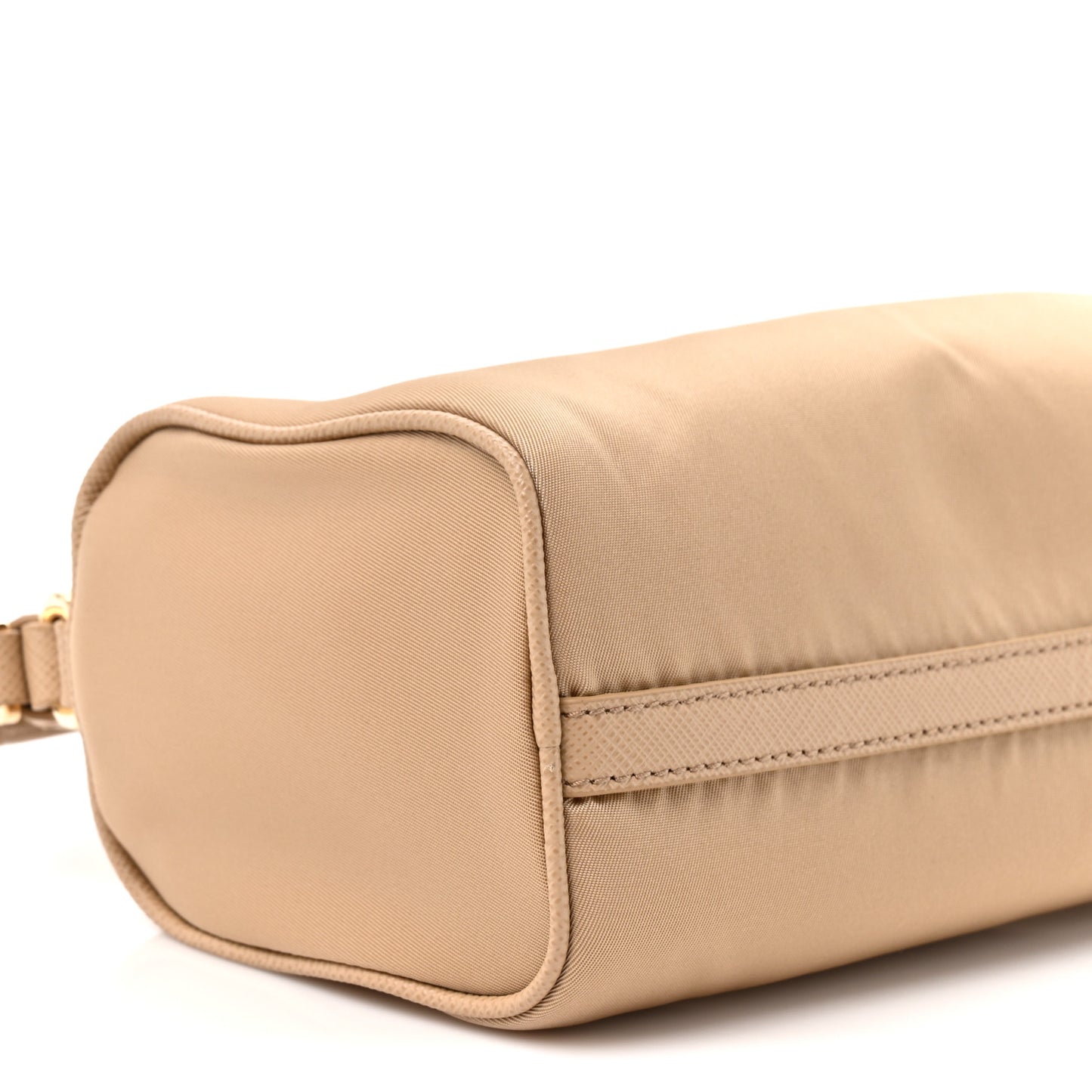 Re-Nylon Triangle Pouch Shoulder Bag Camel Brown