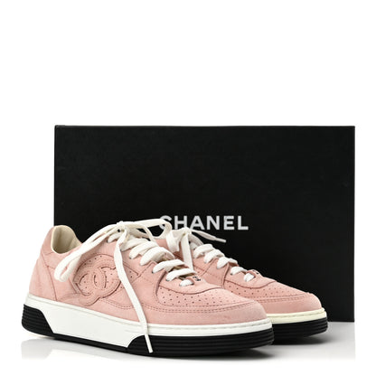 Chanel Suede Womens CC Sneakers 38.5 Light Pink 11 of 11