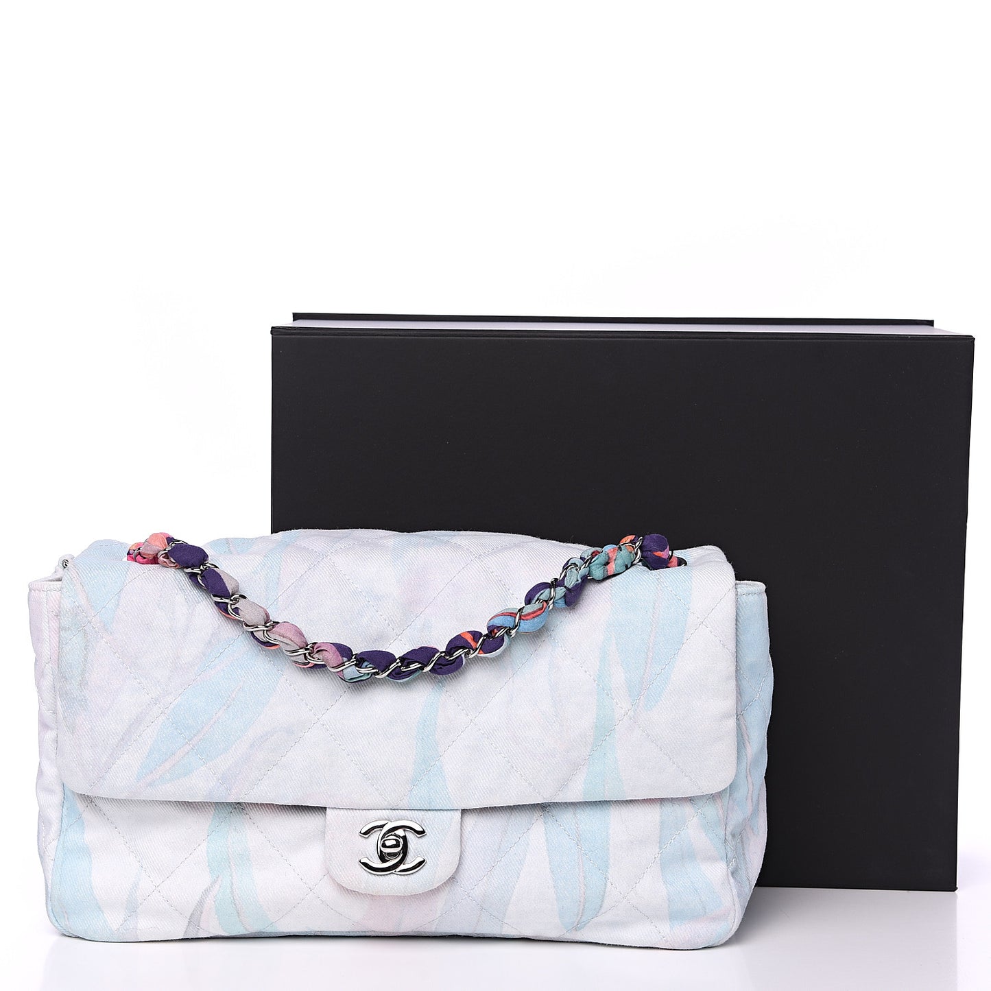 Canvas Quilted Jungle Jeans Flap White Multicolor