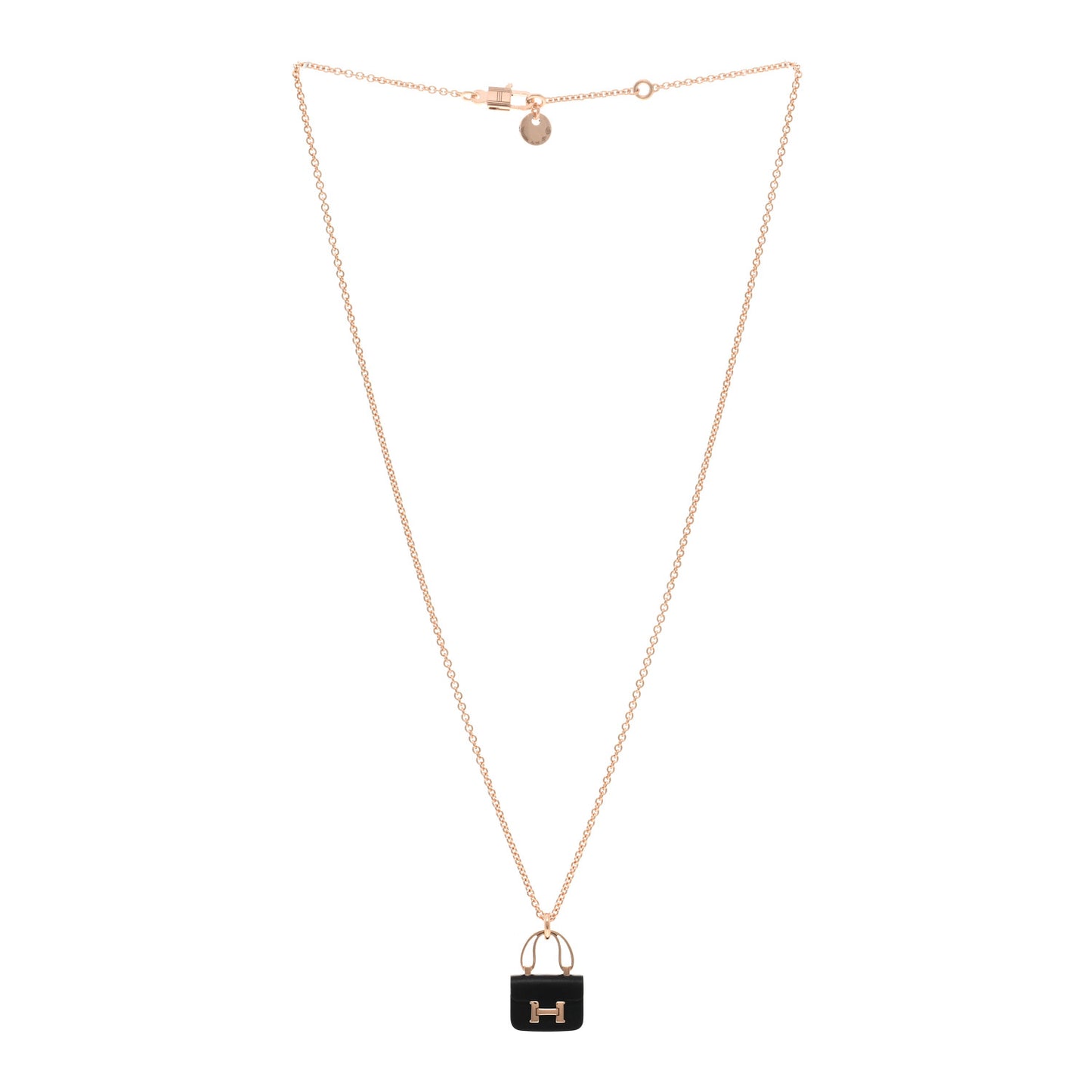 18K Rose Gold Black Jade Constance Amulettes Pendant Necklace