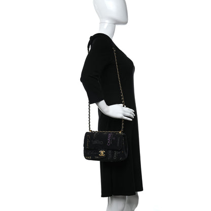 Chanel Denim Quilted Denim Mood Mini Rectangular Flap Black Multicolor 2 of 9