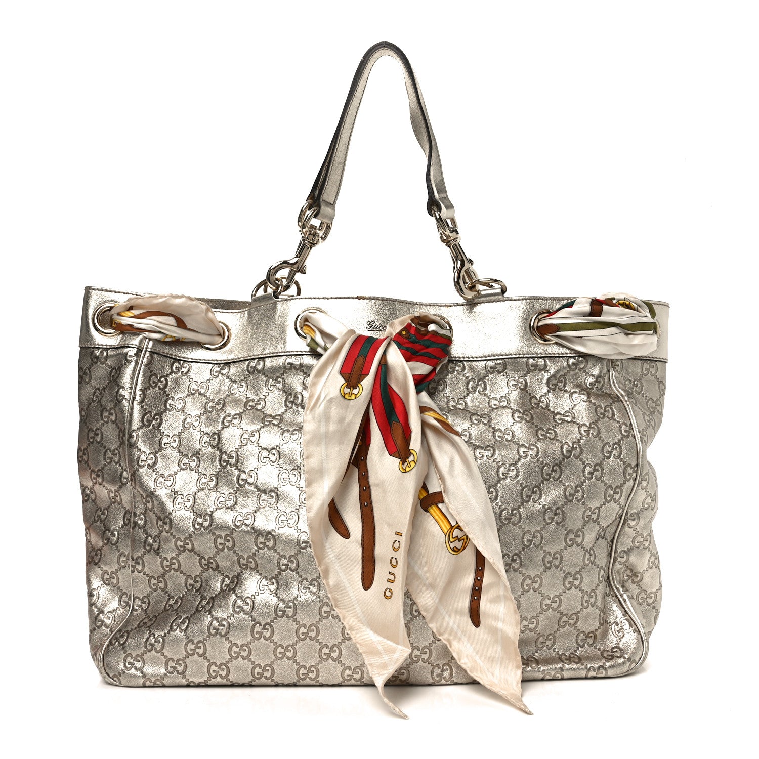 Gucci Metallic Guccissima Large Positano Tote Gold 1 of 11