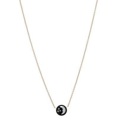 Christian Dior 18K Yellow Gold Diamond Black Onyx Mother of Pearl Rose Celeste Pendant Necklace 1 of 5