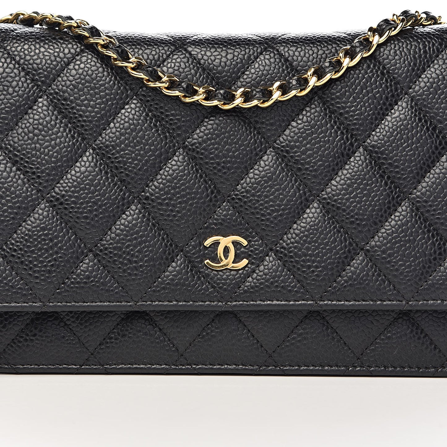 Caviar Quilted Wallet On Chain WOC Black
