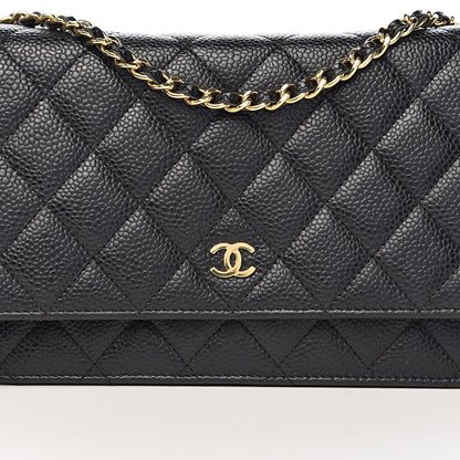 Chanel Caviar Quilted Wallet On Chain WOC Black 11 of 12