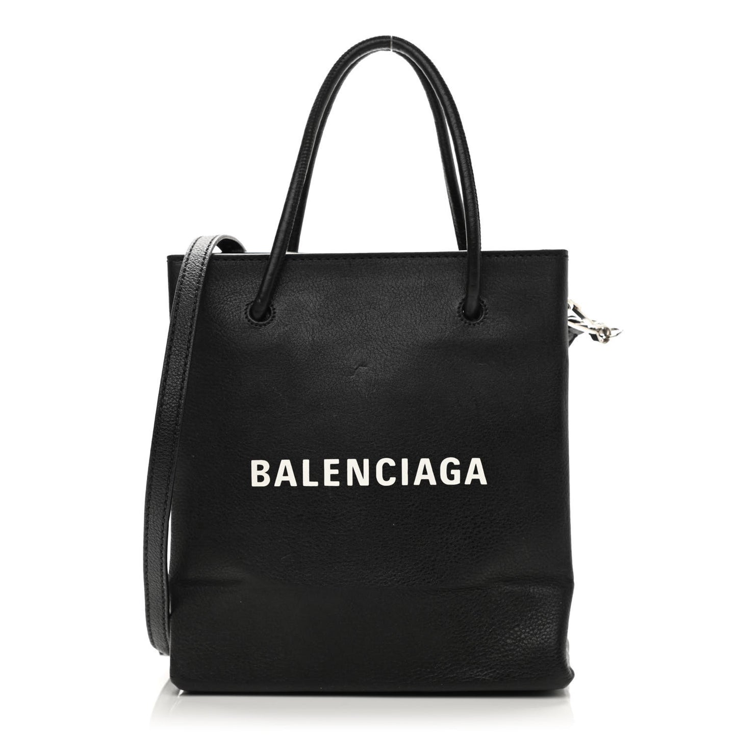 Calfskin Logo XXS Shopping Tote Black