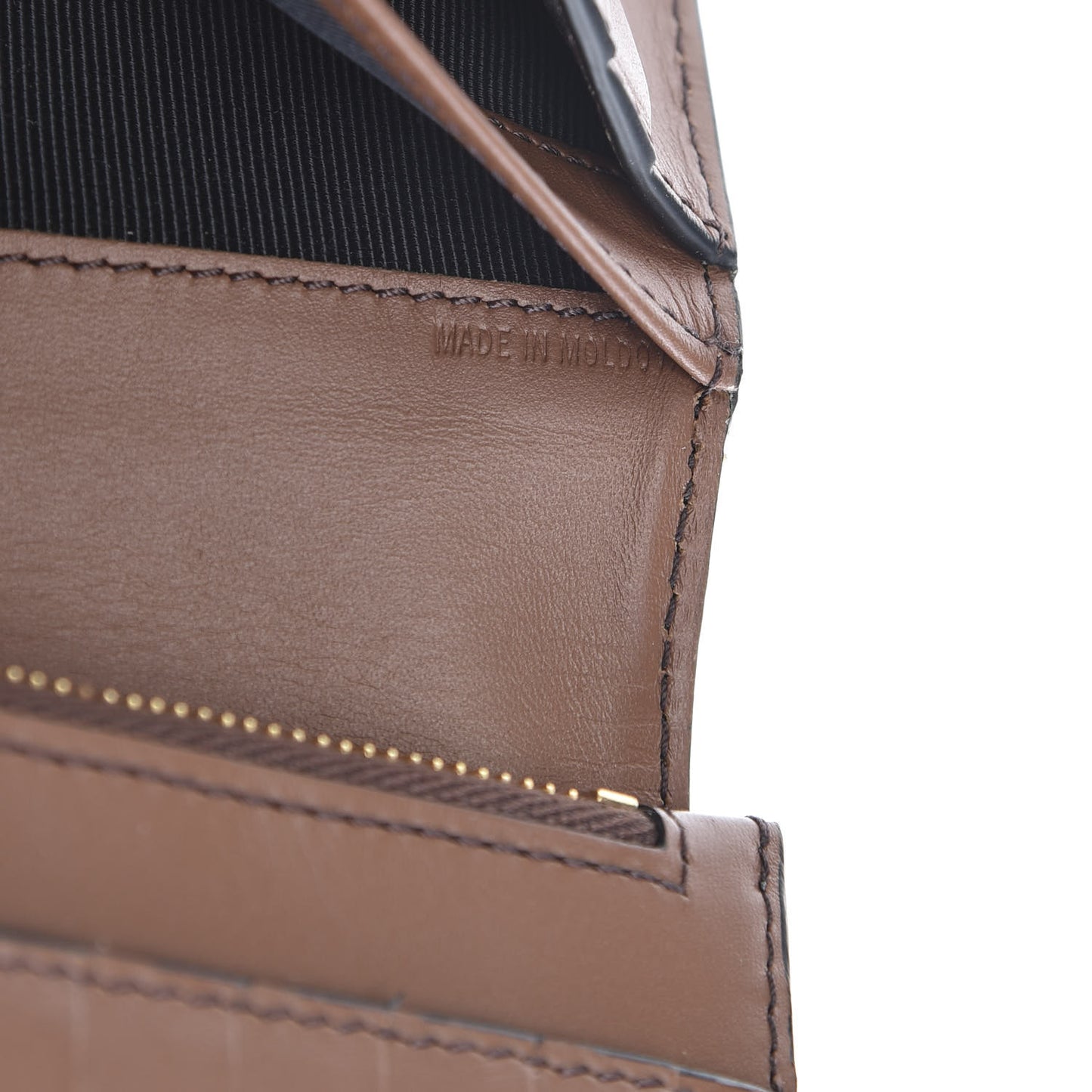 Grainy Calfskin House Check Vertical Wallet Tan