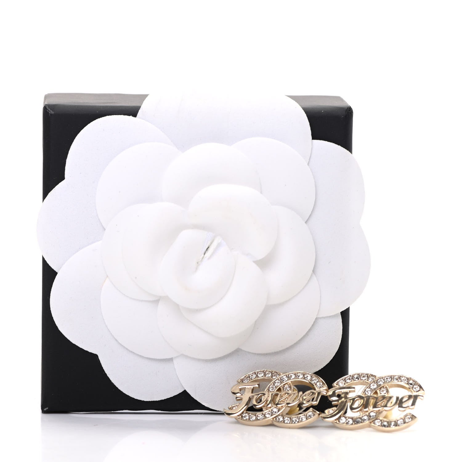 Chanel Crystal CC Forever Earrings Gold 5 of 5