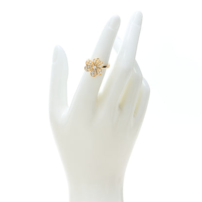 Van Cleef & Arpels 18K Yellow Gold Diamond Small Frivole Pave Ring 50 5.25 2 of 7