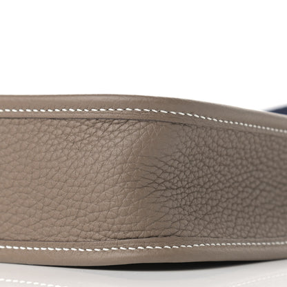 Hermes Taurillon Clemence Amazone Evelyne TPM Etoupe Bleu Indigo 9 of 9