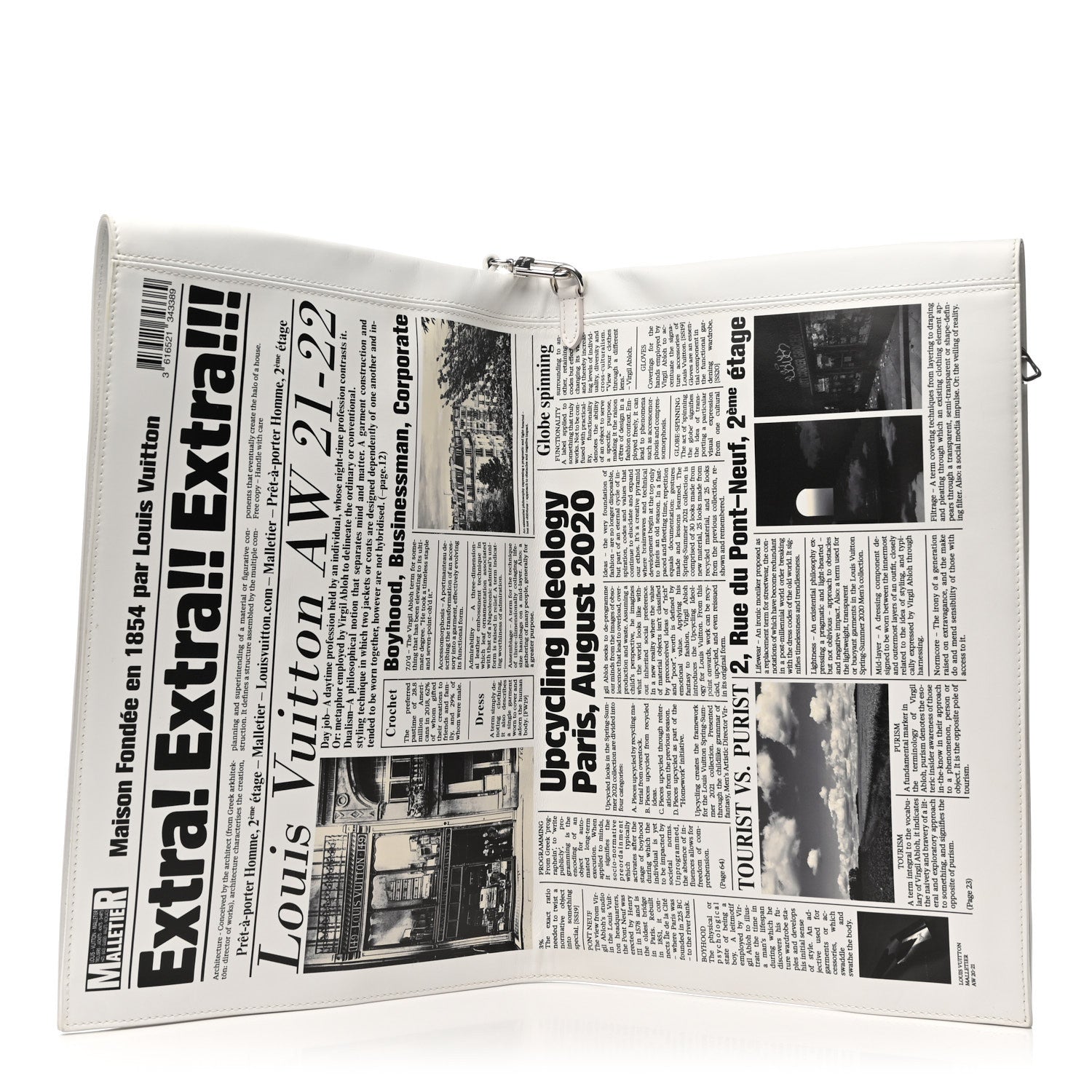 Louis Vuitton Calfskin Newspaper Print Pouch 5 of 13
