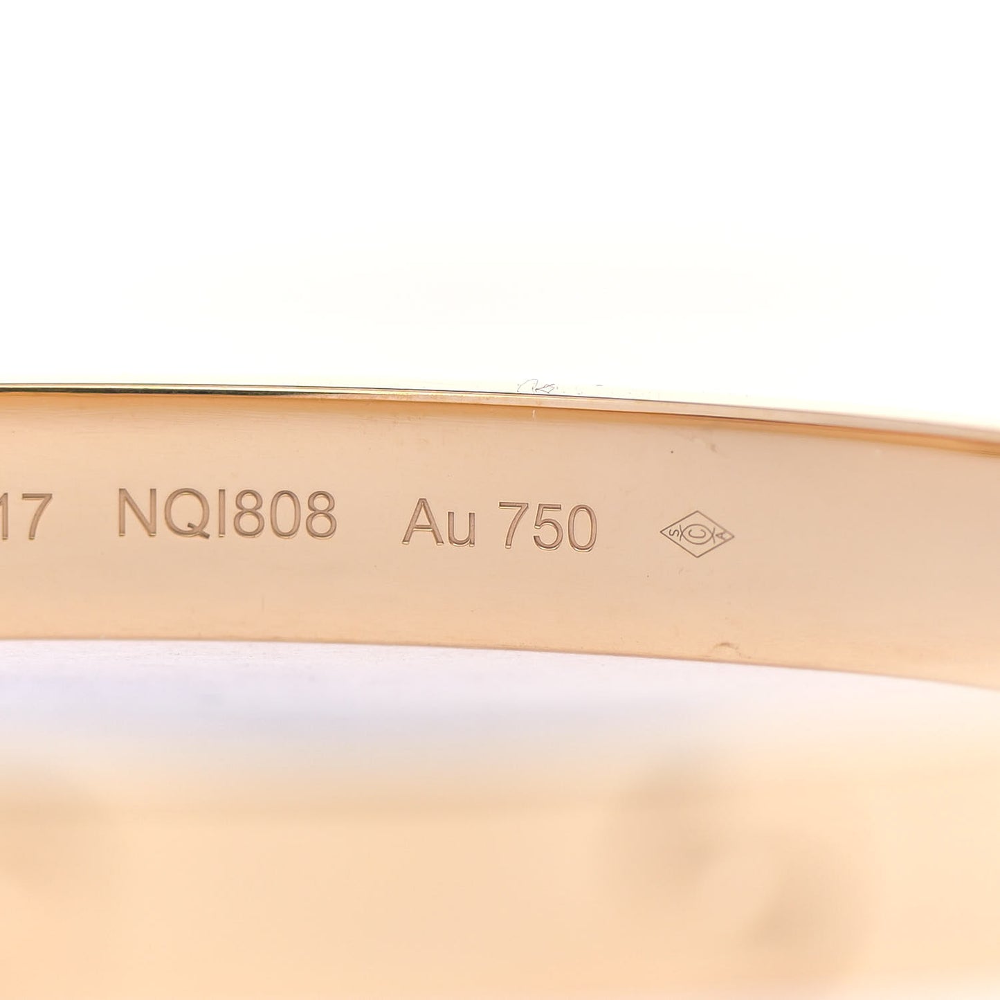 18K Yellow Gold LOVE Bracelet 17