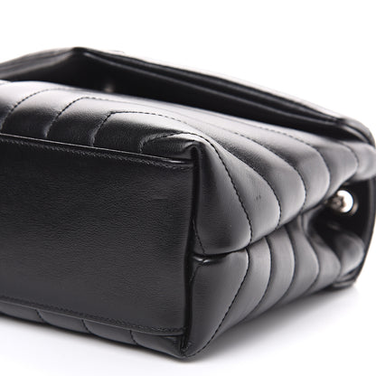 Saint Laurent Calfskin Y Quilted Monogram Small Loulou Chain Satchel Black 8 of 9
