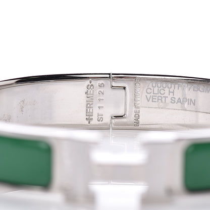 Hermes Enamel Narrow Clic Clac H Bracelet GM Vert Sapin 3 of 5