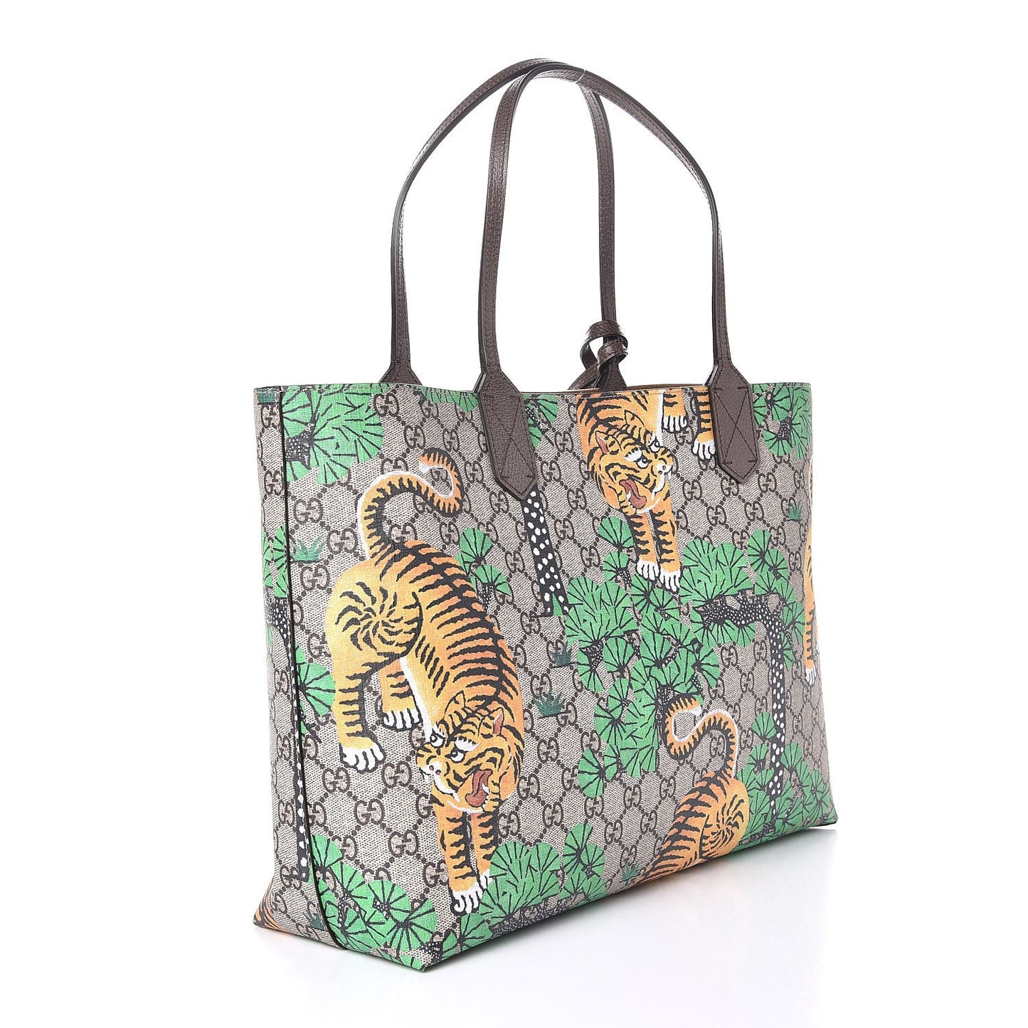 GG Supreme Monogram Bengal Medium Shopping Tote Beige Yard