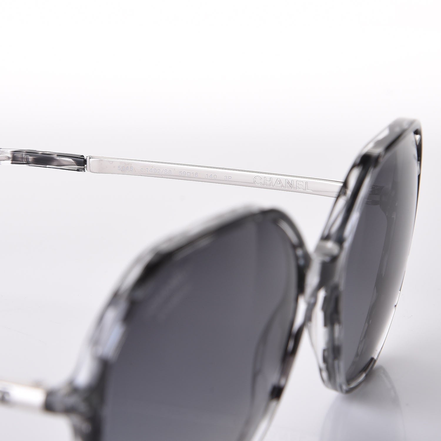 Chanel CC Polarized Oversized Sunglasses 5345 Black Grey 6 of 9