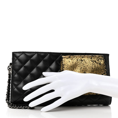 Chanel Lambskin Mineral Nights Pochette Wristlet Gold Black 2 of 7