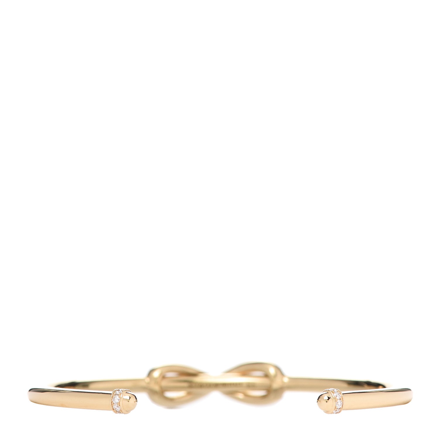 Tiffany 18K Yellow Gold Diamond Infinity Cuff Bracelet 3 of 5
