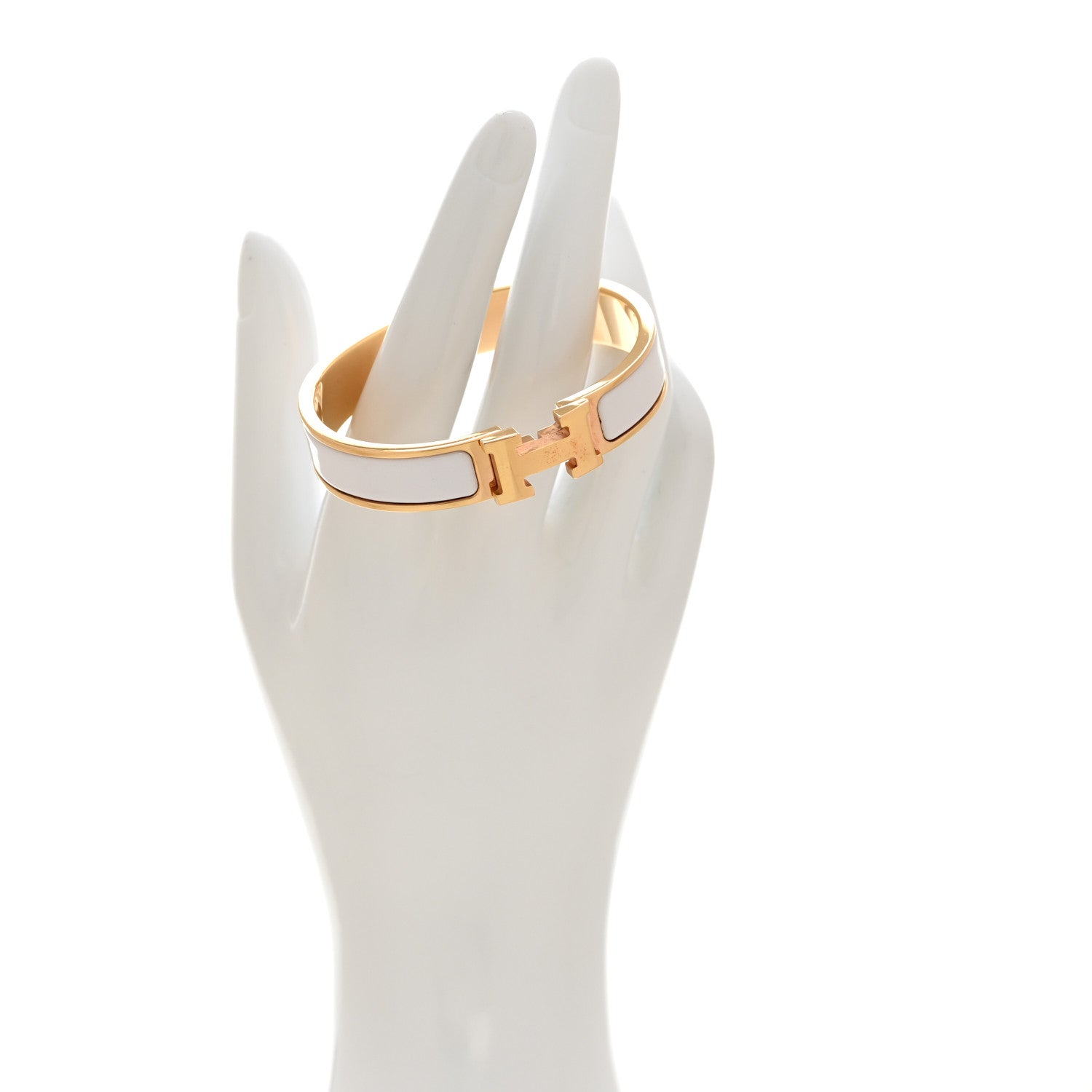 Hermes Enamel Narrow Clic Clac H Bracelet PM White 2 of 5