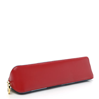 Louis Vuitton Denim Damier Monogram Patchwork Elizabeth Pencil Pouch Blue Rouge 4 of 7