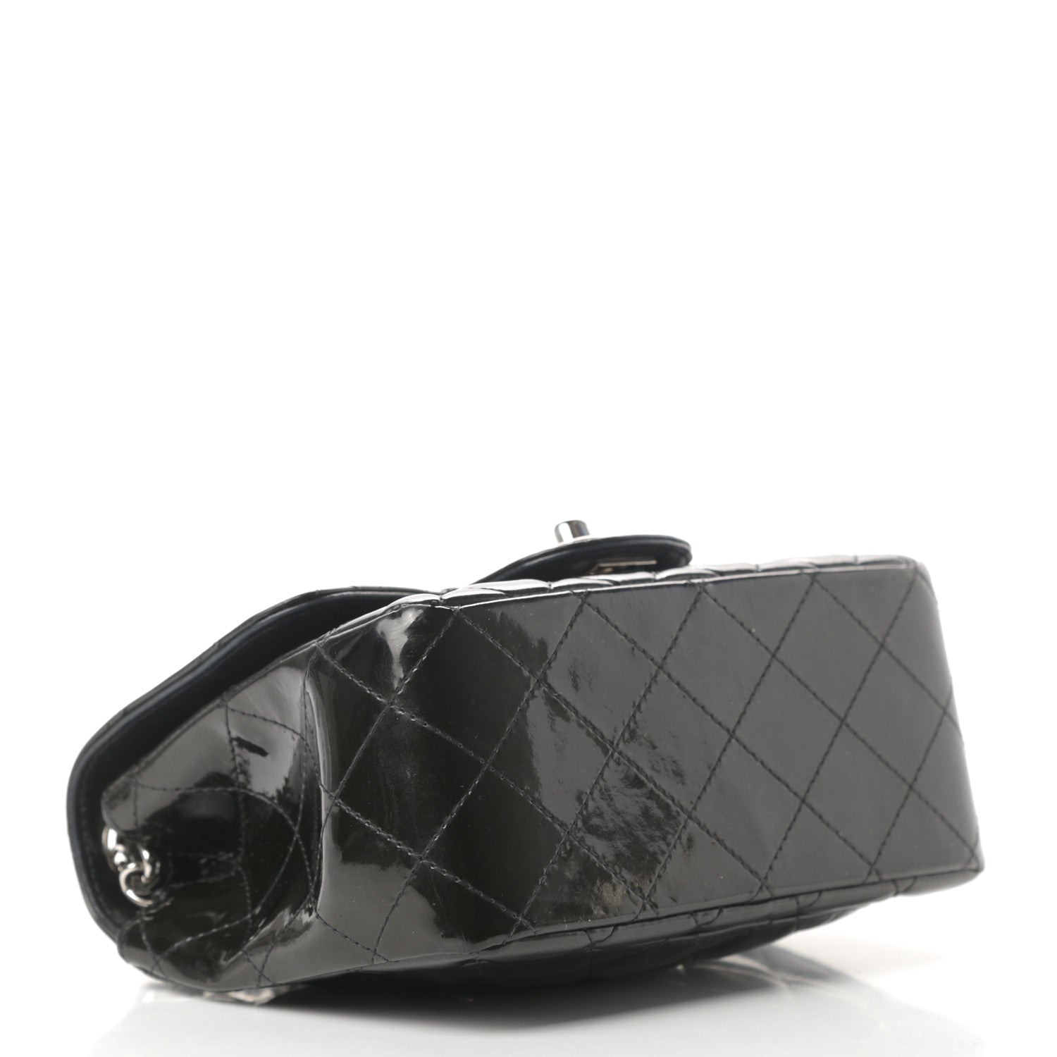 Chanel Patent Calfskin Sparkle Quilted Mini Square Flap Black 4 of 14