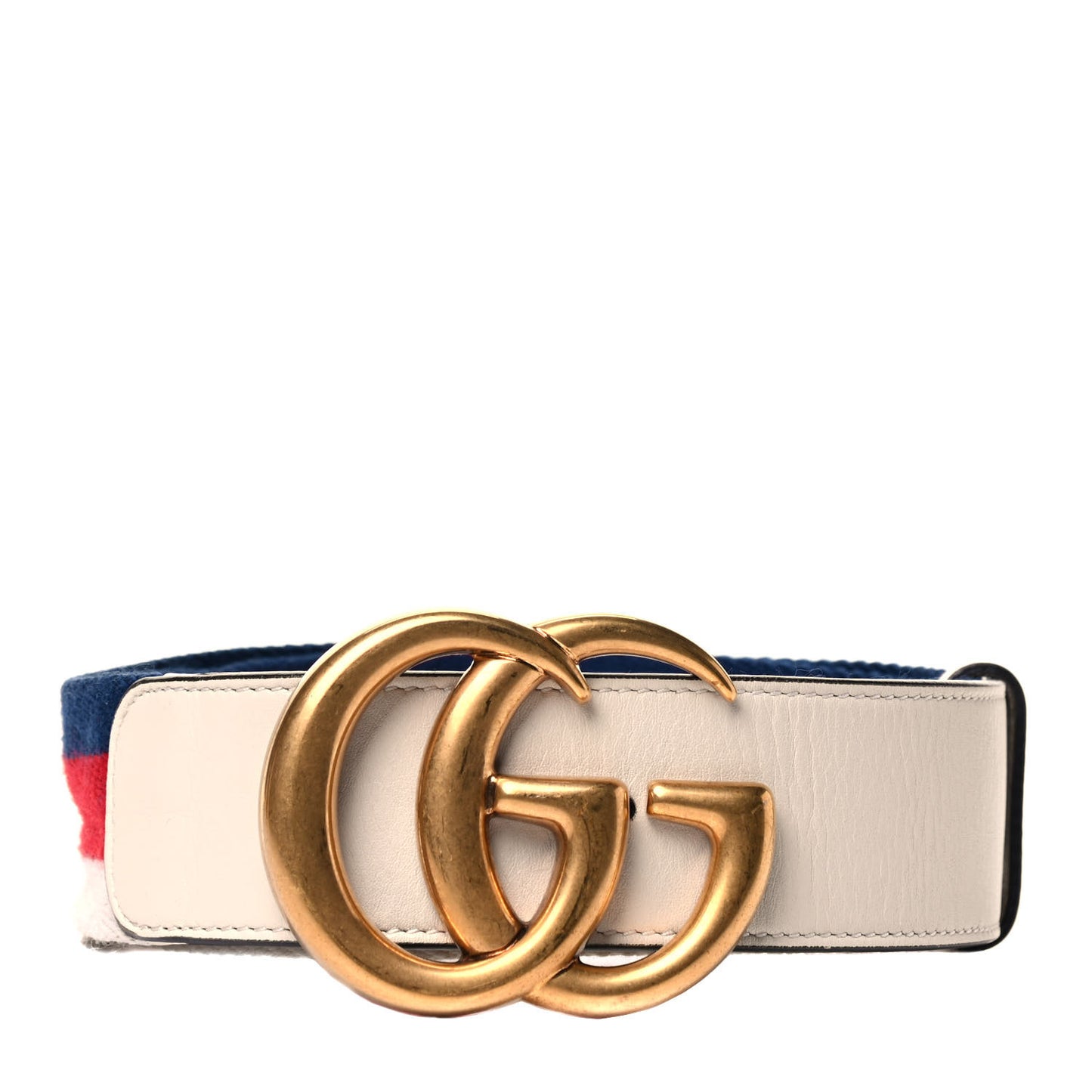 Nylon Calfskin Double G Web 40mm Belt 90 36 Blue Red White