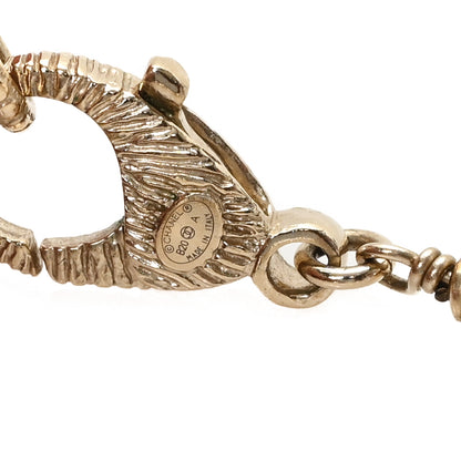 Chanel Crystal Pearl CC Long Necklace Gold 4 of 5