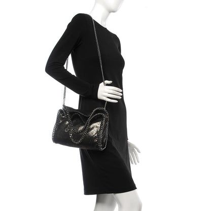 Stella McCartney Chamois Shiny Dotted Mini Falabella Fold Over Tote Ruthenium 2 of 7
