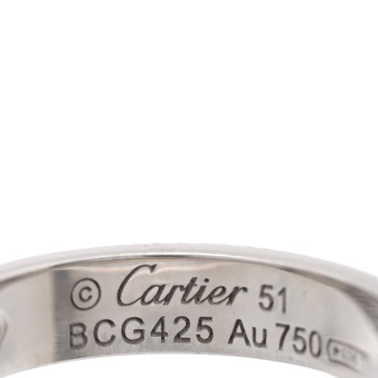 Cartier 18K White Gold Diamond 4mm LOVE Wedding Band Ring 51 5.75 4 of 4