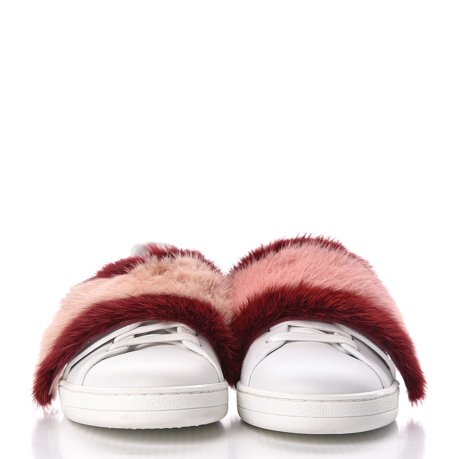 Louis Vuitton Calfskin Mink Fur Frontrow Sneakers 38.5 White 2 of 8