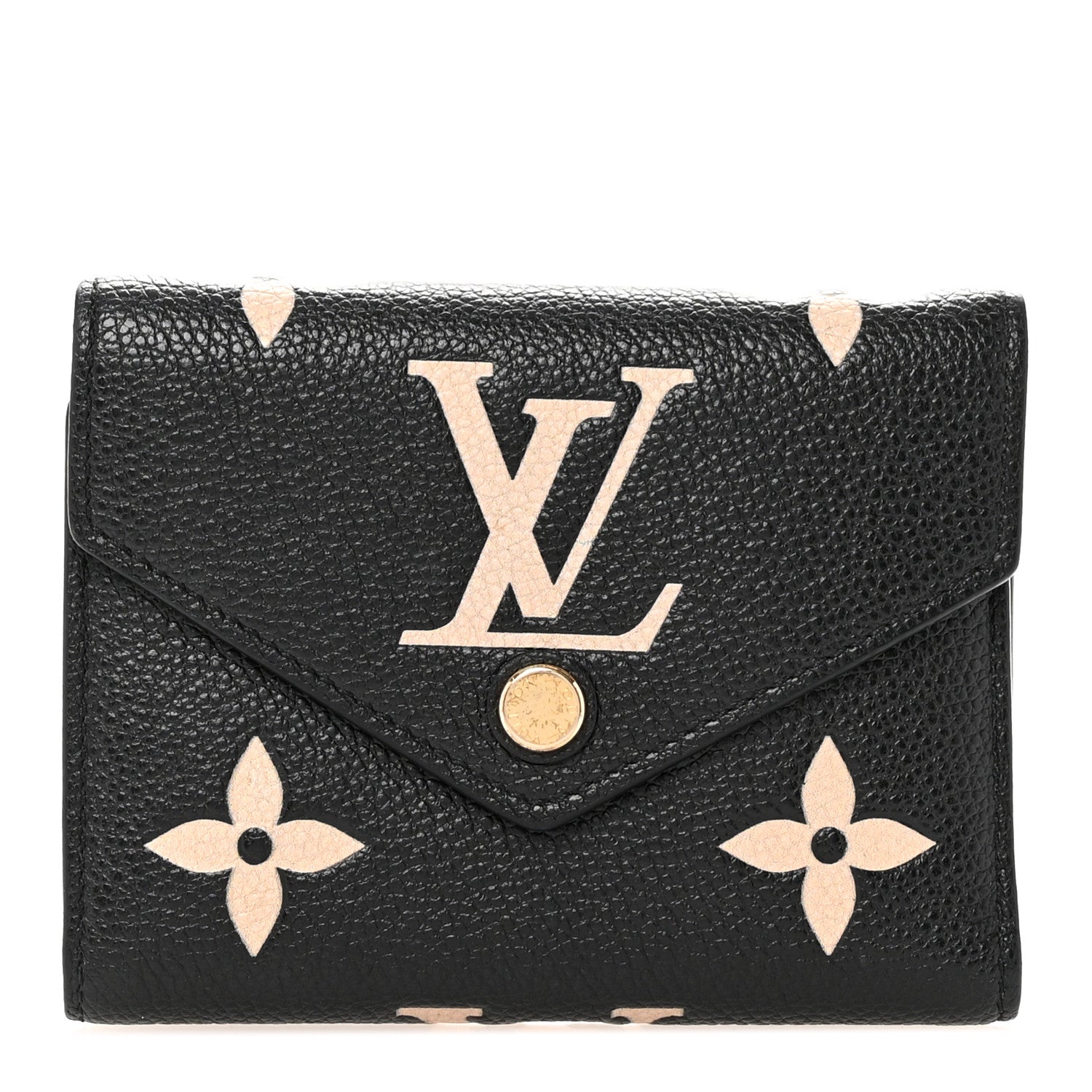 Louis Vuitton Empreinte Monogram Giant Victorine Wallet Black Beige 1 of 7