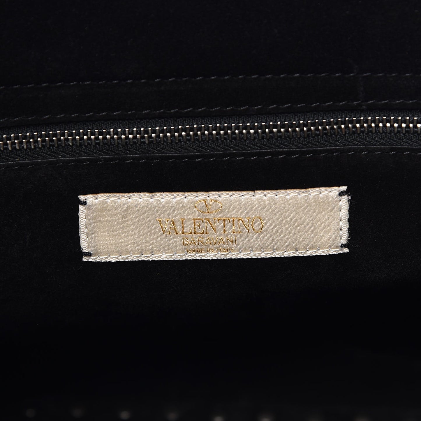 Grained Calfskin Patch Beaded Medium Rockstud Rolling Crossbody Tote Black Multicolor