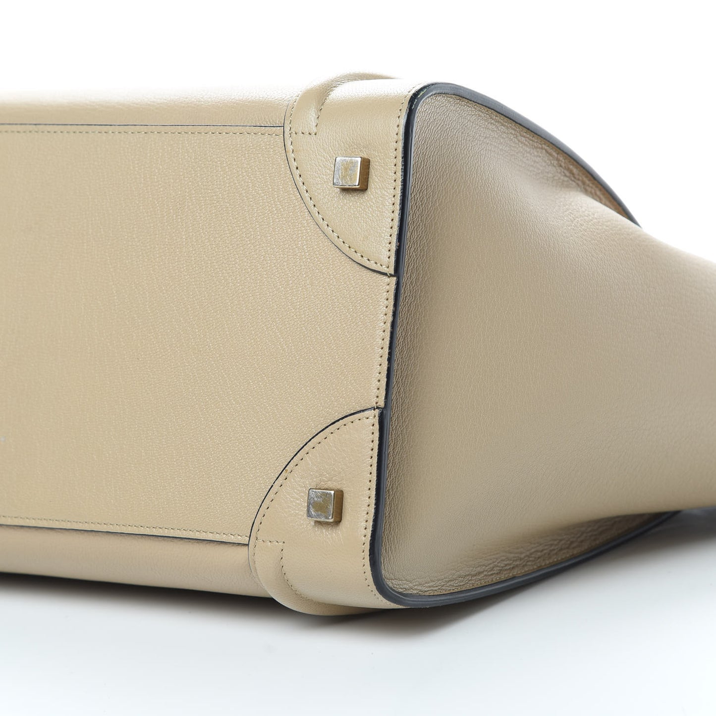 Drummed Calfskin Mini Bi-Color Luggage Navy Dune