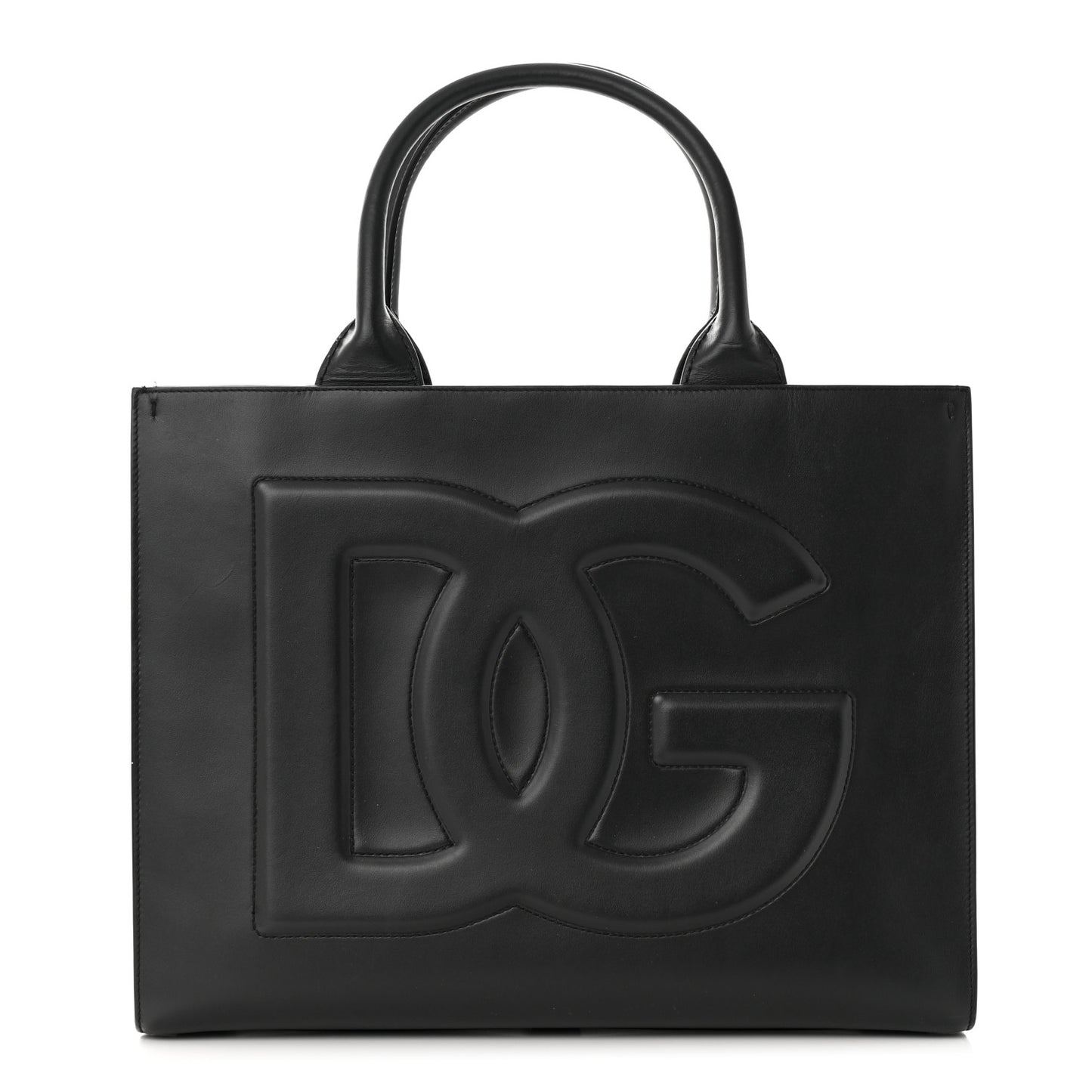 Calfskin Medium DG Daily Shopper Tote Black