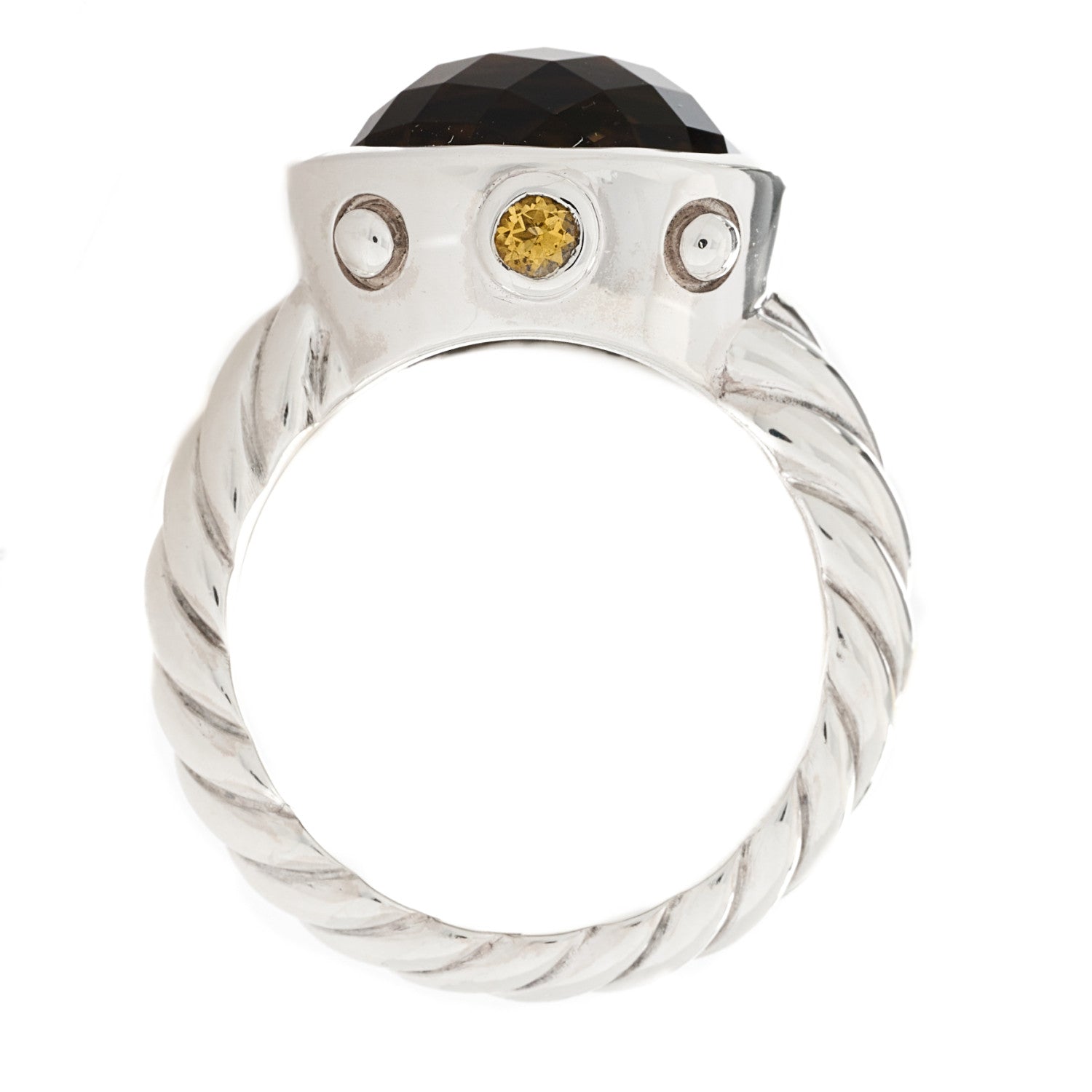 David Yurman Sterling Smoky Quartz Citrine 11mm Renaissance Ring 53/6.25 5 of 6