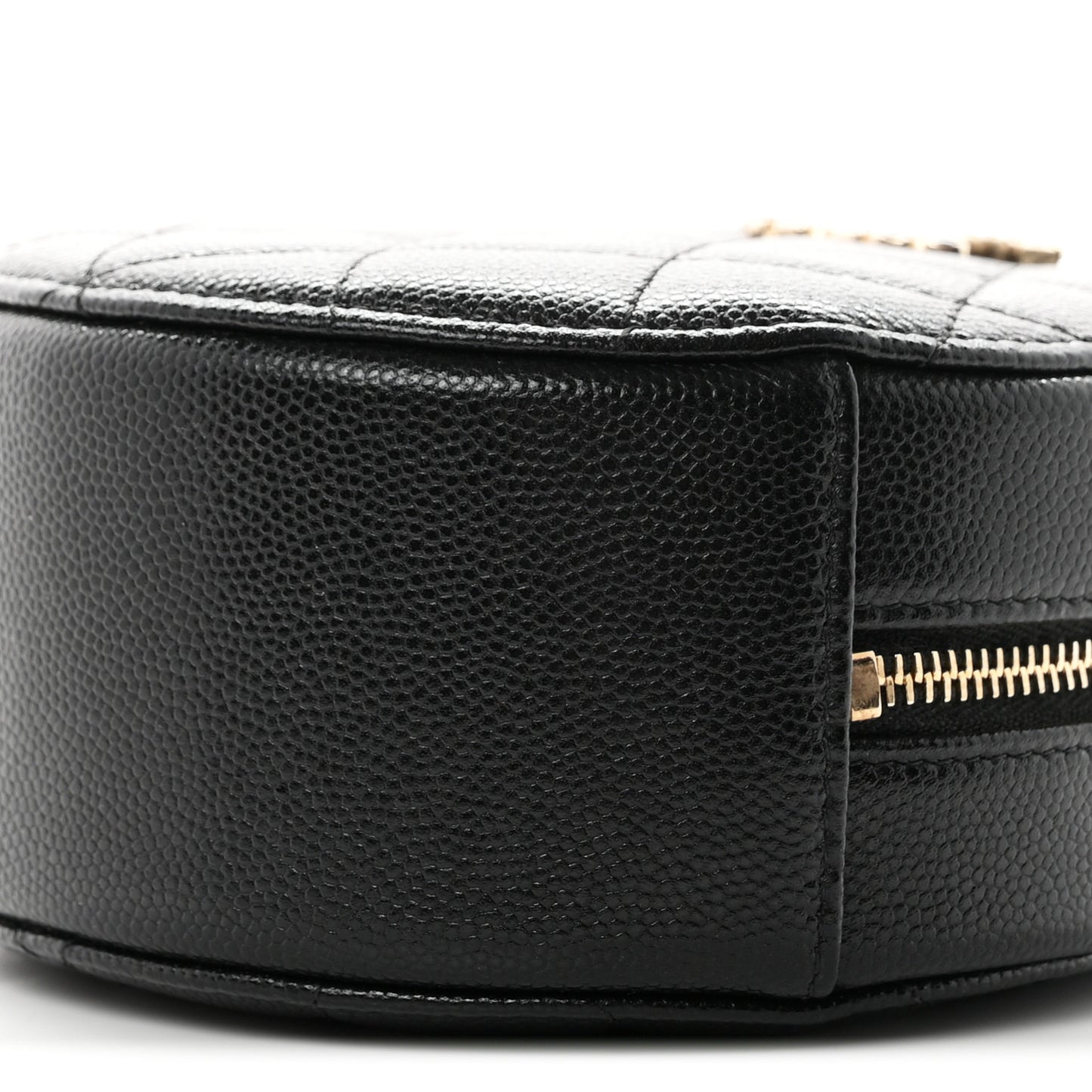 Caviar Quilted Gripoix CC Round Clutch With Chain Black