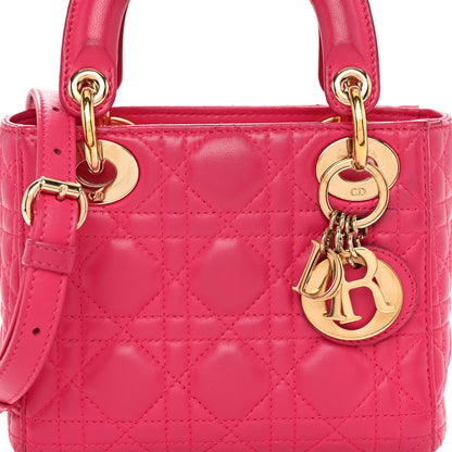 Christian Dior Lambskin Cannage Mini Lady Dior Fuchsia 8 of 12